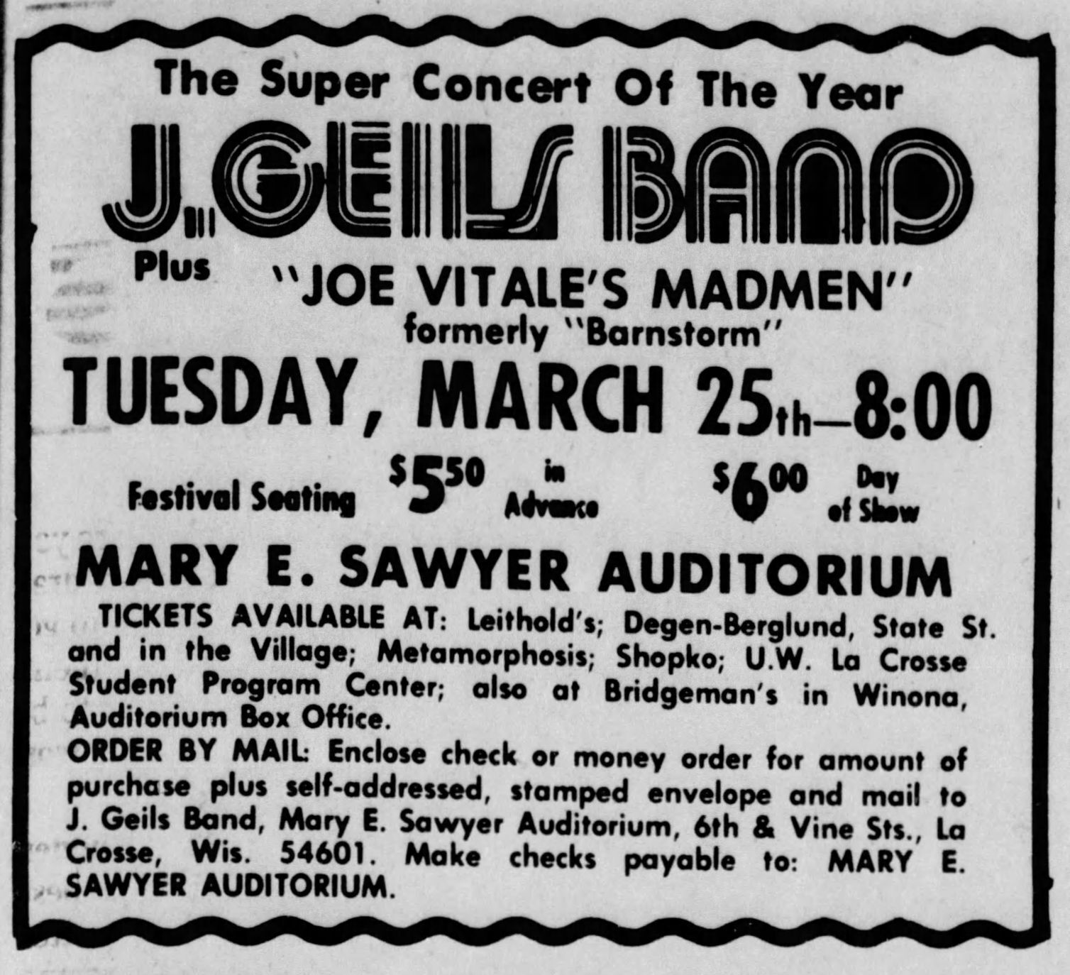 1975: J. Geils Band